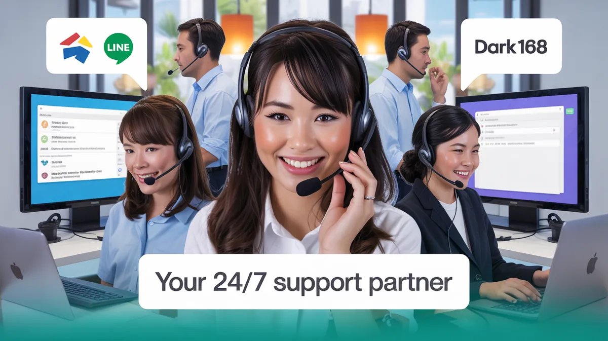 ทีมงานบริการลูกค้า ดาร์ก168 พร้อมให้ความช่วยเหลือตลอด 24 ชั่วโมง